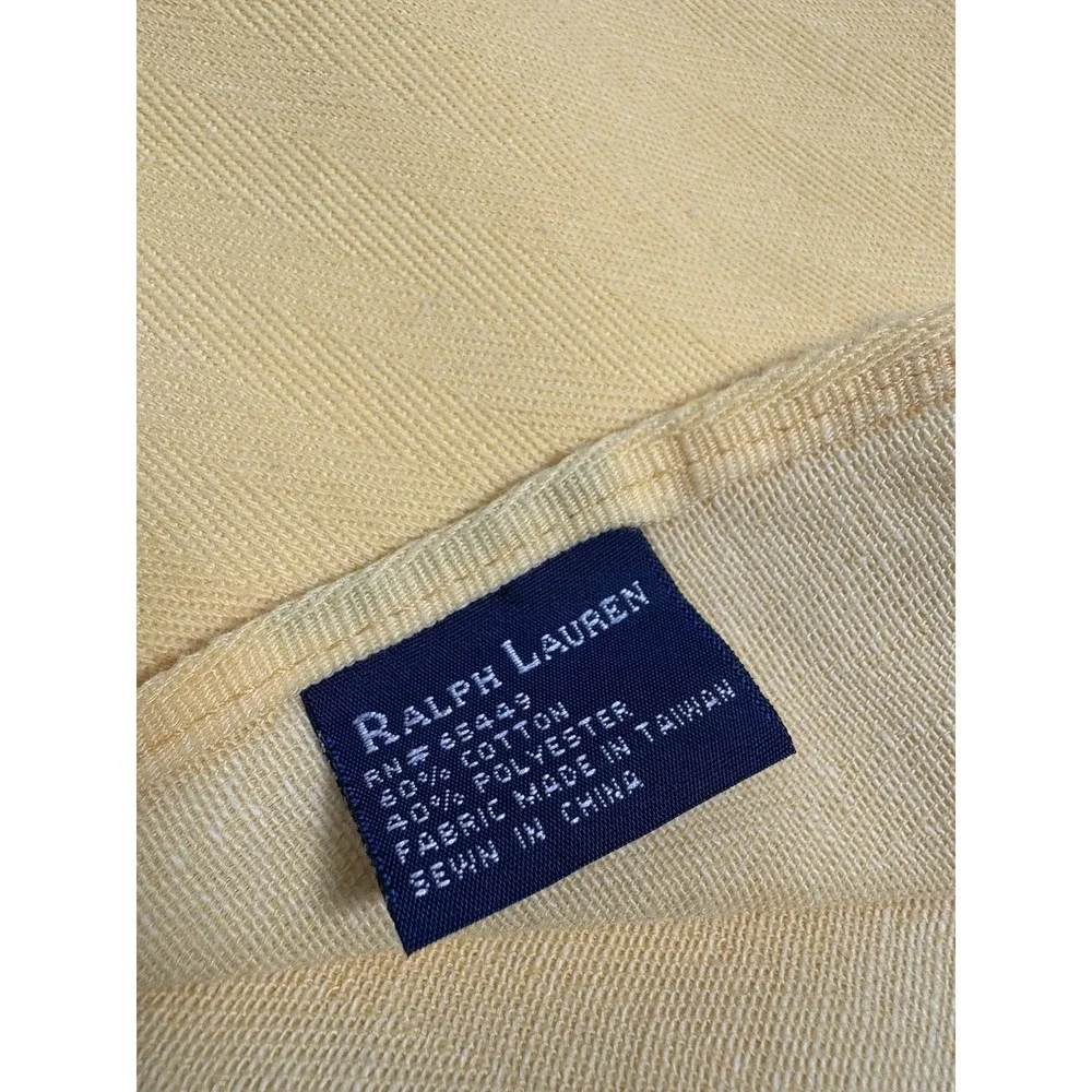 Ralph Lauren Table Cloth Yellow Stripes 57x 78.5 Dinnerware Cotton